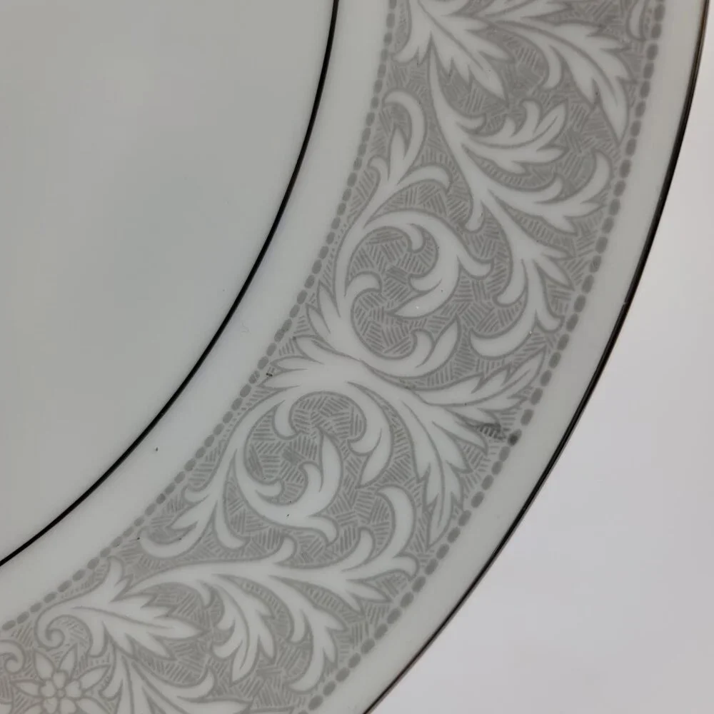 Imperial China Whitney Chop Plate White Gray Band Leaf Scrolls W. Dalton